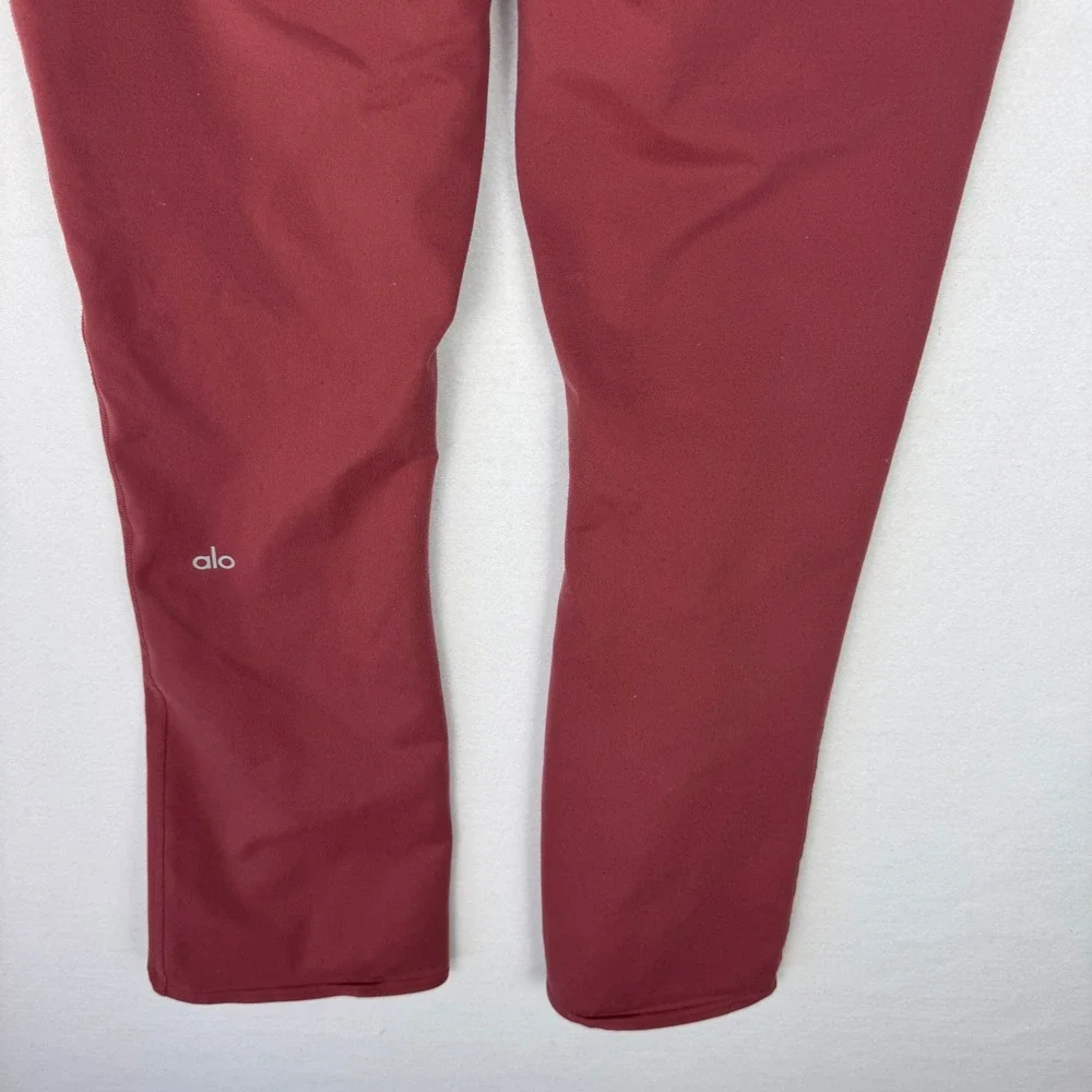 Alo Yoga Airbrush High Waist Flare‎ Pants Cranberry Red Medium Yoga Leggings